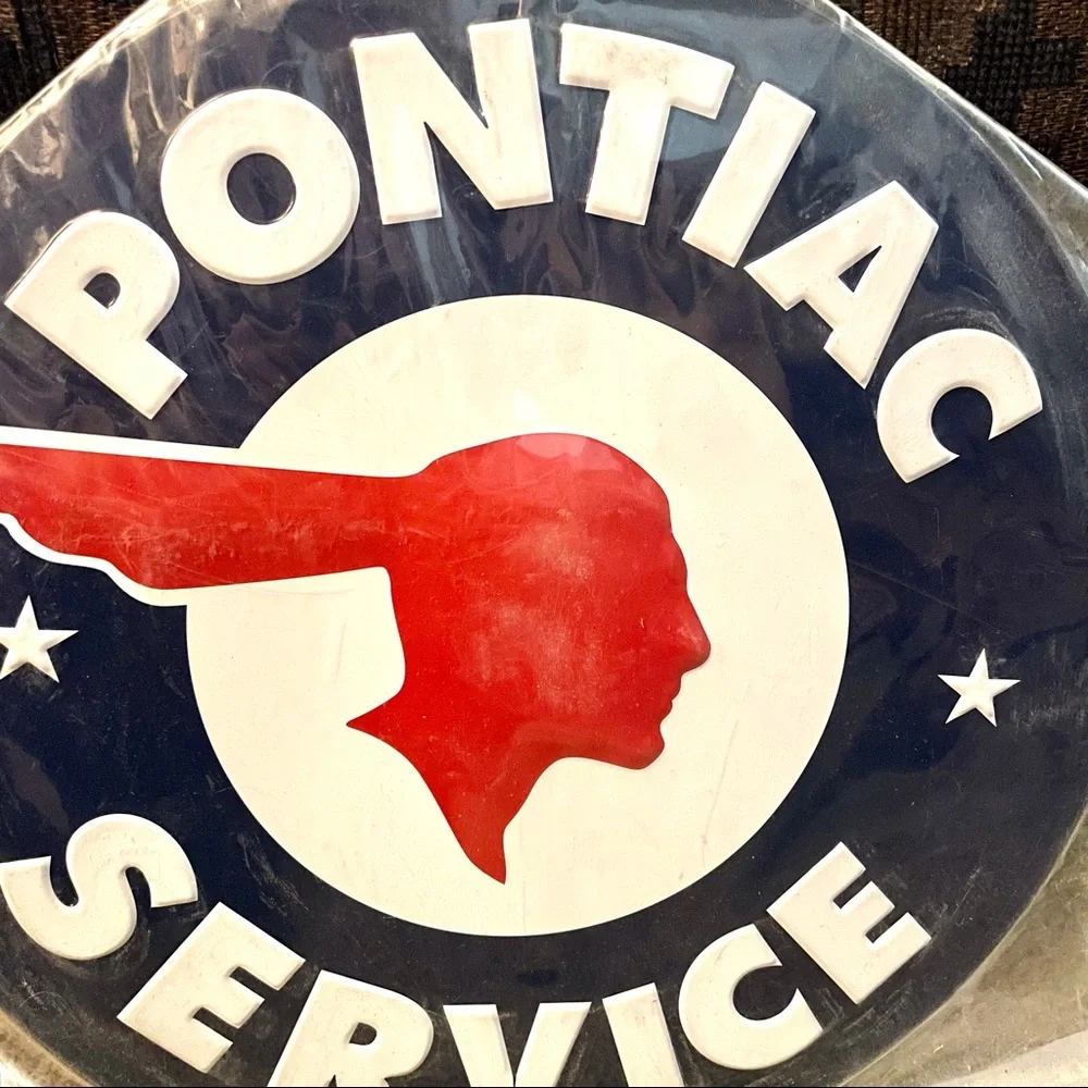 NEW Pontiac Service Round Metal Sign